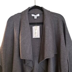MAGASCHONI Women's Dark Granite Heather Cardigan Sweater Coat L/G Viscose NWT